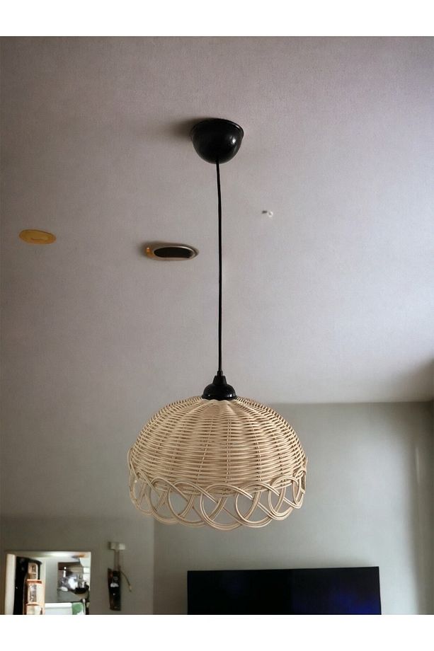 Lampega Rattan Bambu Hasır Avize El Yapımı 30cm - 3