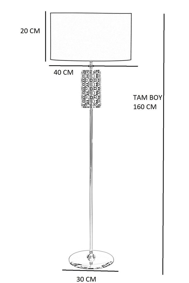 Laser 5708 Krom Kaplama Metal Lambader - Krom Şeritli Gri - 2