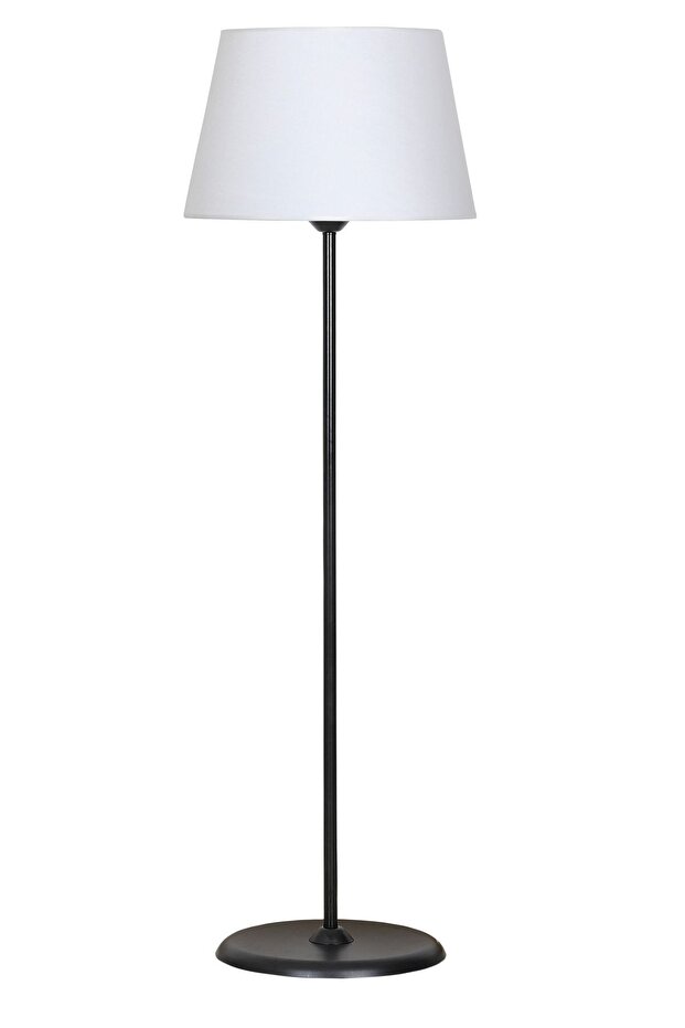 Siyah Kaplama Conic Düz Tek Ayak Metal Lambader - 1