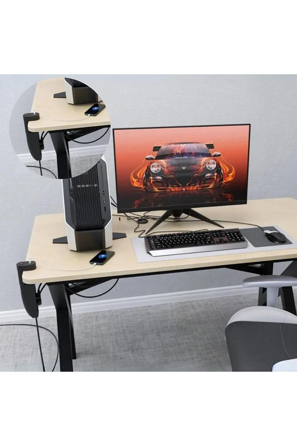 Akım Korumalı Priz Masa Kenarı Ayarlanabilir 3 Priz + 2 USB + 1 Type C Girişli Priz - 8