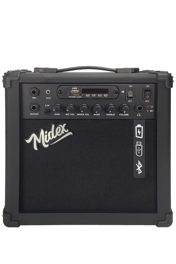Mga-25bk Şarjlı Elektro Gitar Amfisi 25 Watt Gain Bluetooth Usb Distortion - 1
