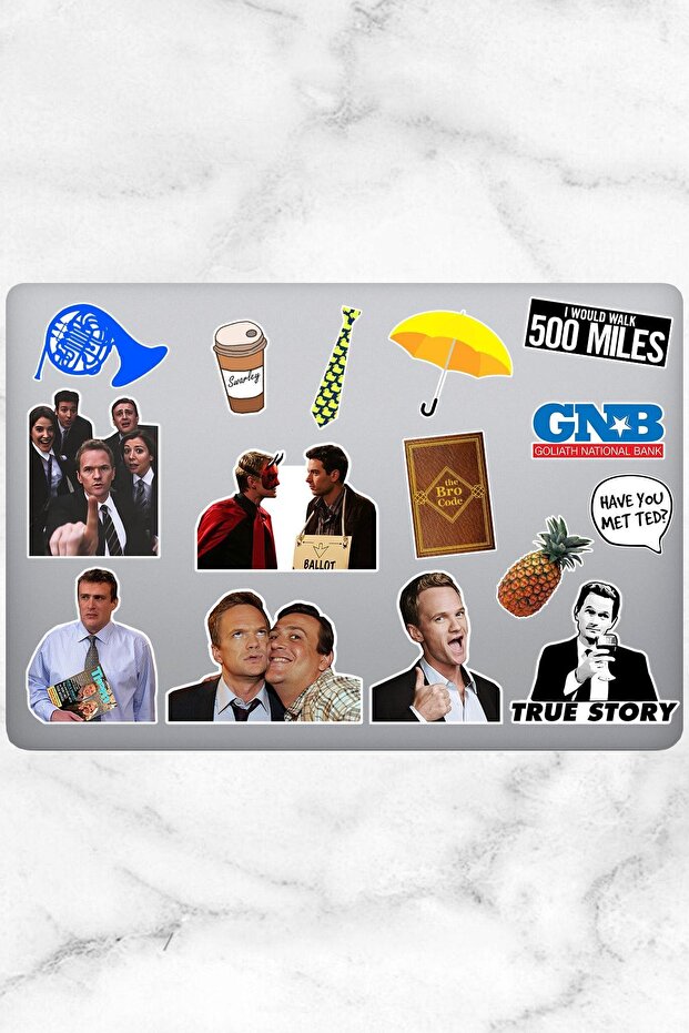 Himym Themed Laptop Notebook Tablet Sticker Set 15 Pieces