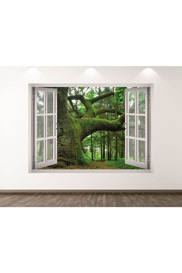 Manzara Resimleri Full Hd Baskı 3D Pencere Modern Duvar Sticker - 1