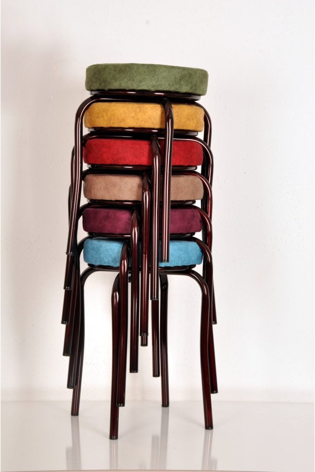 6 Pcs Colorful Erasable Fabric Octopus Stool Kitchen Stool Iron Stool