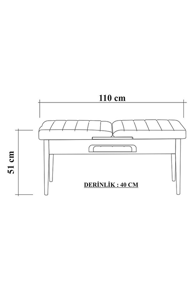 Ahşap Açılır Bench Ceviz Antrasit - 5