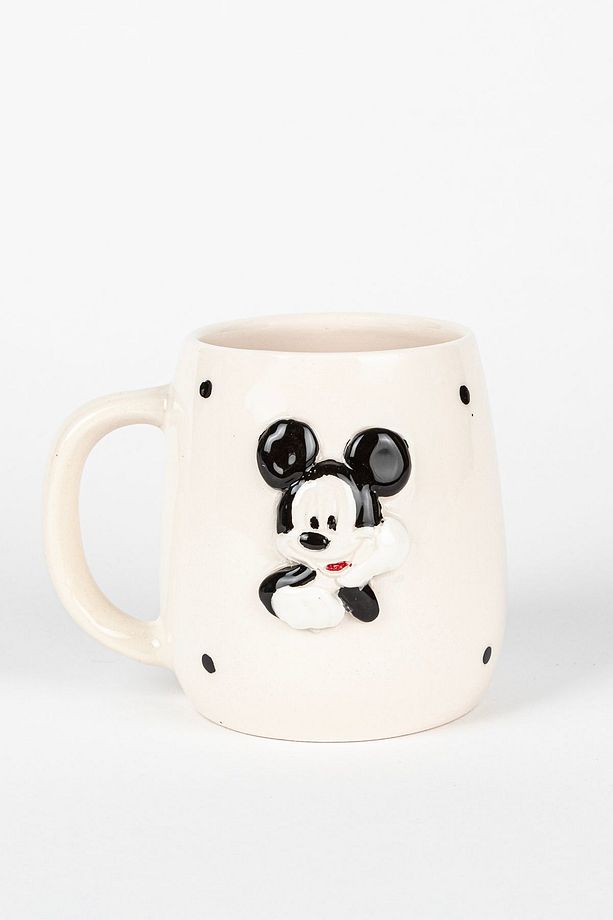 3d Kabartma Portre Mickey Mouse Figürlü El Yapımı Seramik Kupa Bardak 400 ml - 1