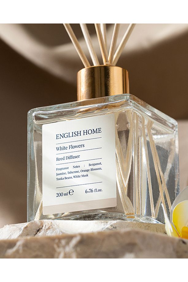 Beyaz Çiçekler Çubuklu Oda Kokusu 200 ml - 2