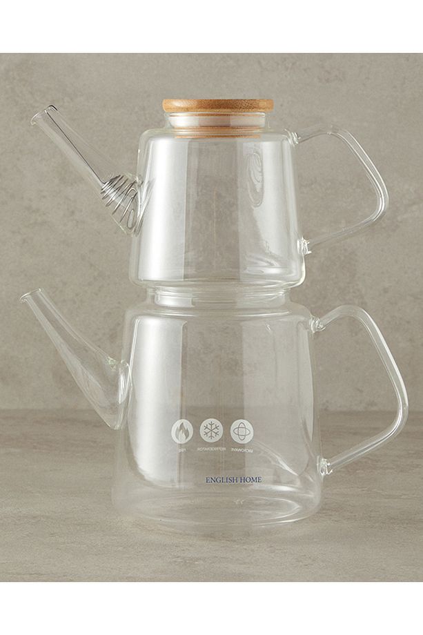 Ferrara Borosilikat Çaydanlık 550 ml 1000 ml Şeffaf - 1