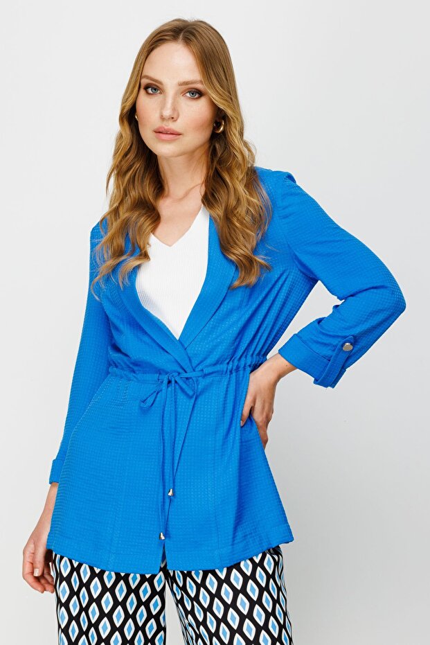 سترة ساكس الملونة منقوشة الذاتي - 1