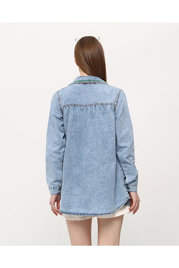 Kadın Kot Gömlek - 6