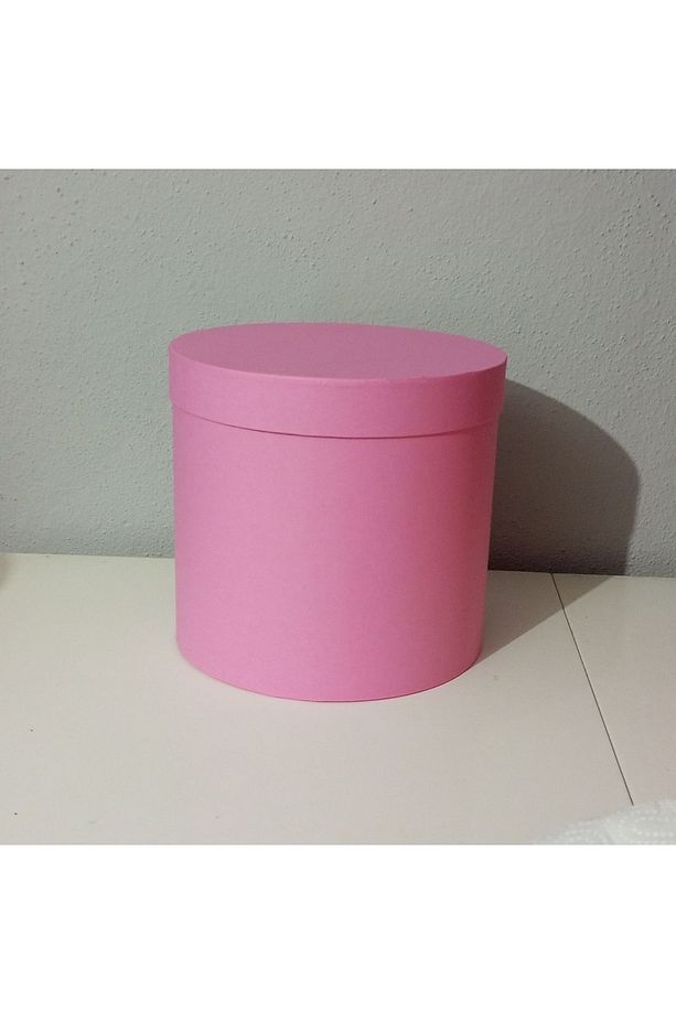Pembe Silindir Kutu Çap 21 Yükseklik 20 Cm - 1
