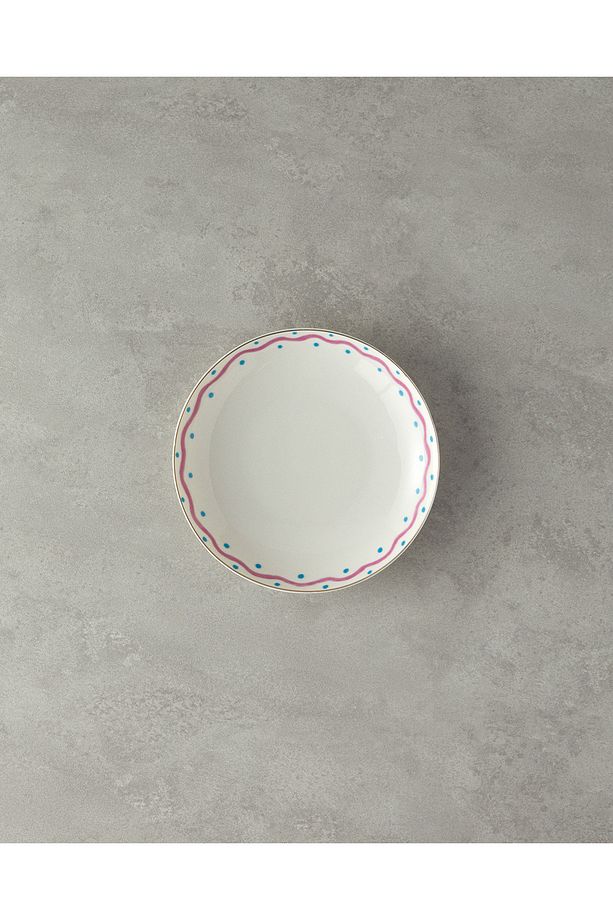 Fuchsia Carny Bone Porselen Çukur Tabak 20 cm Fuşya Mavi - 2