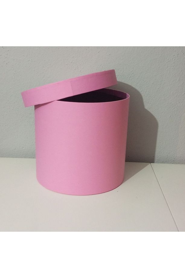 Pembe Silindir Kutu Çap 21 Yükseklik 20 Cm - 4