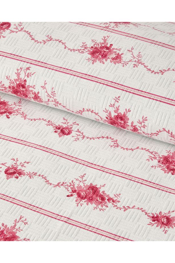 Flower Line Tek Kişilik Pike Pembe - 2