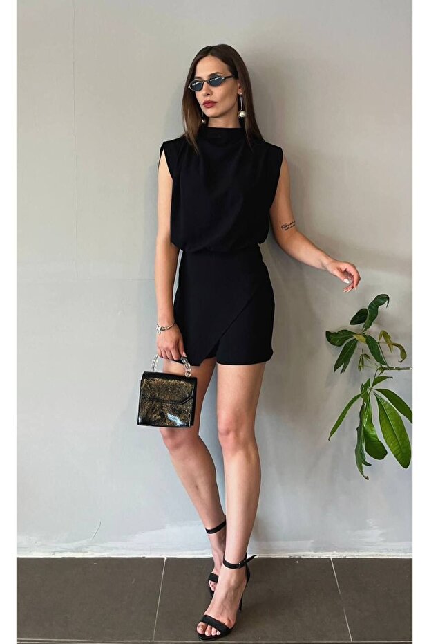 Siyah Kısa Tulum - 1