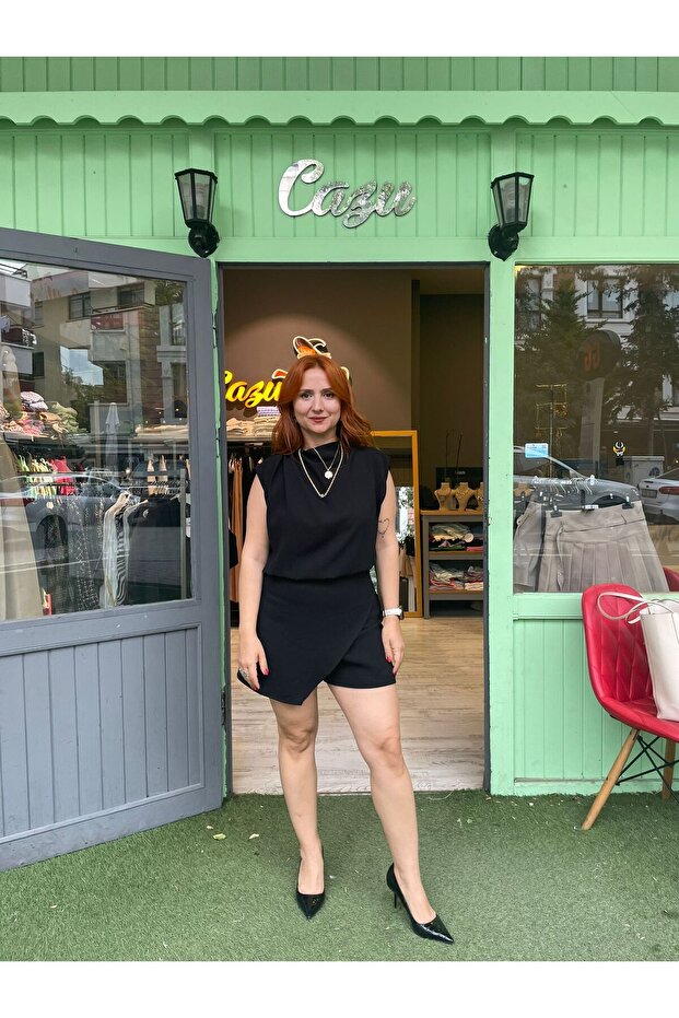 Siyah Kısa Tulum - 6