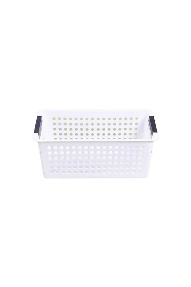Q-Basket Rectangular Plastic Storage Basket -White - 2