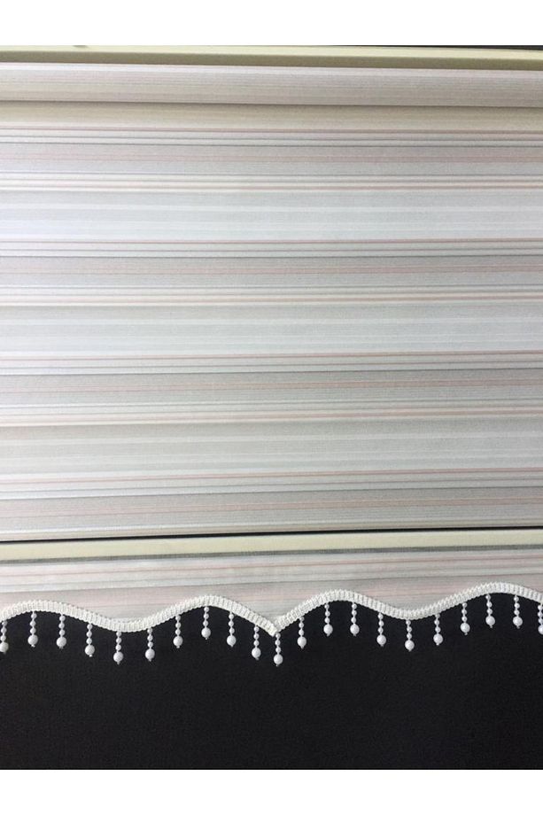 Pudra Bembesi Sim Detaylı Pliseli Zebra Stor Perde - 4