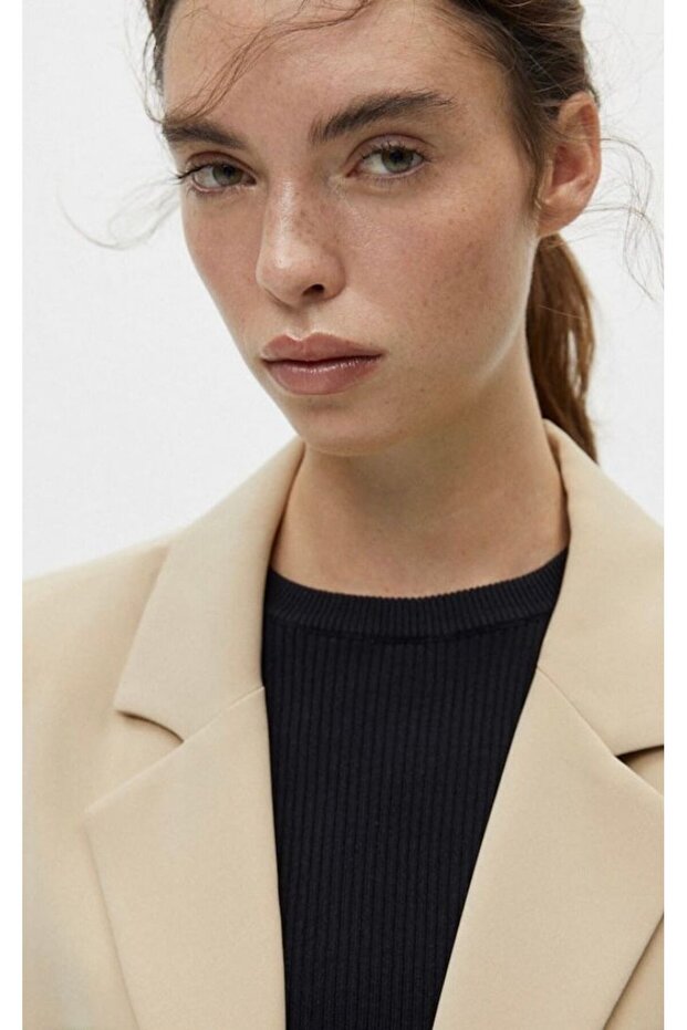 katlı yaka maskülen blazer - 2