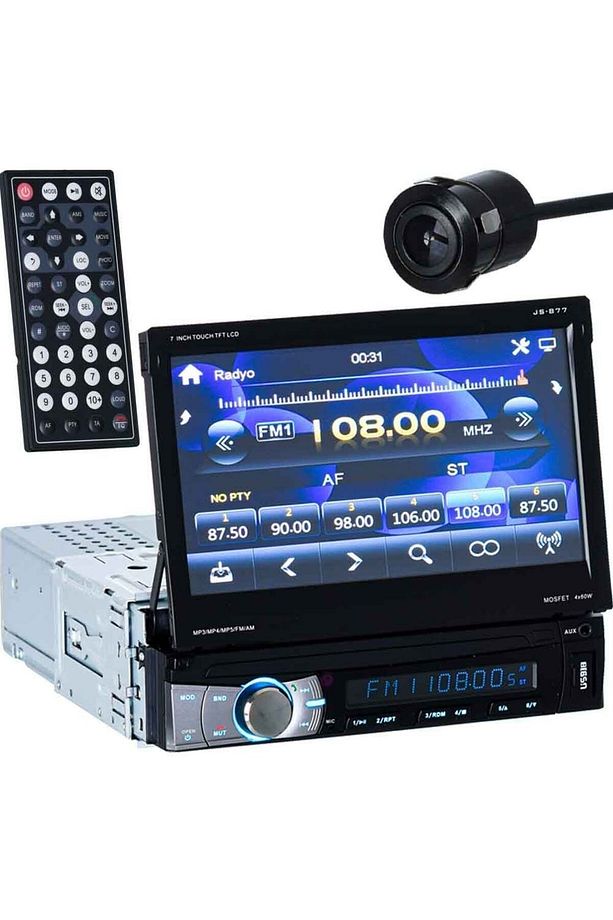 4x60w Usb Sd Bluetooth Radyo Indash Oto Teyp Js-7040 Kamera Hediye Yeni Model - 1