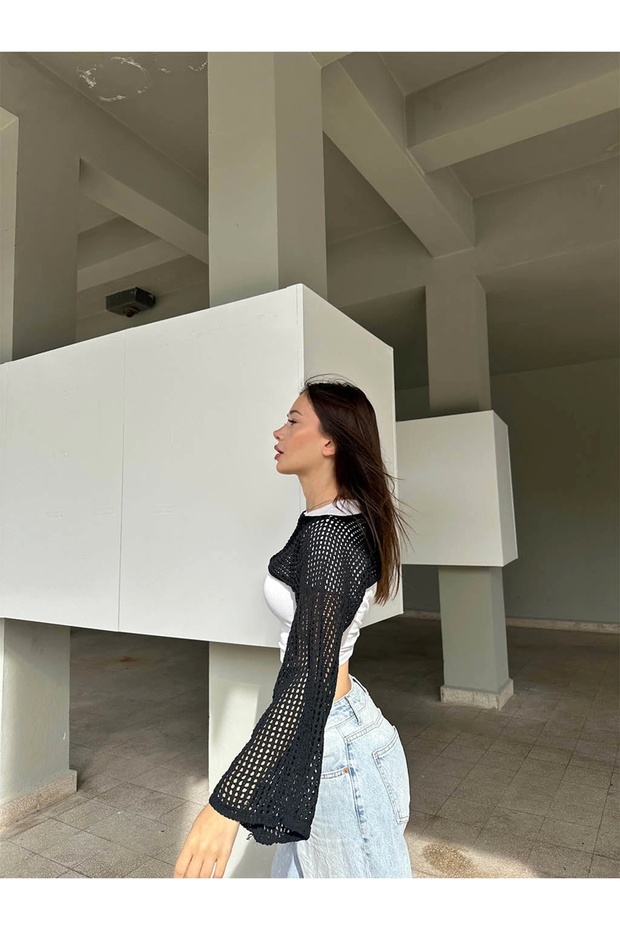 Ajurlu Triko Bolero - 6