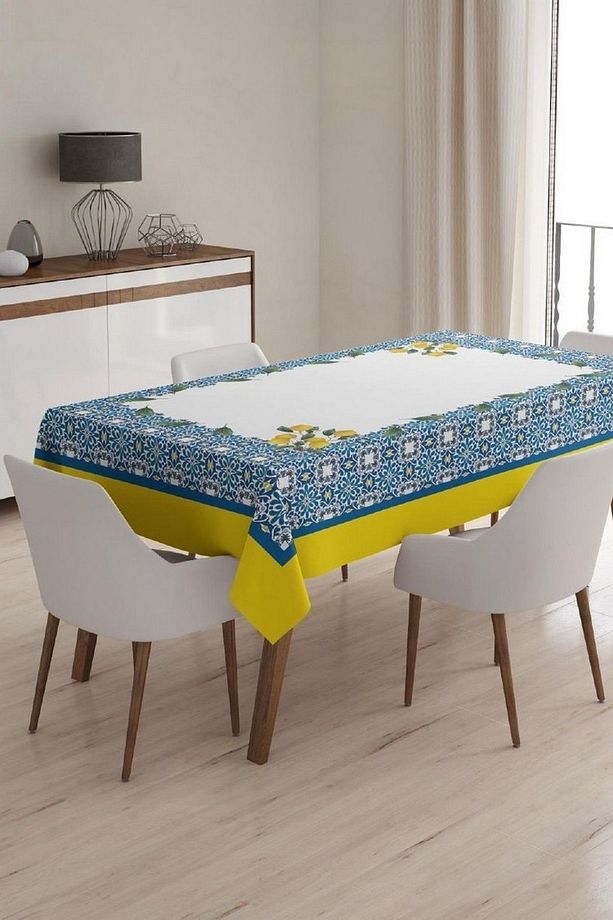 Masa Örtüsü, Dijital Baskılı Tek Masa Örtüsü, Desenli Leke Tutmaz Tek Masa Örtüsü 120x150cm - 1