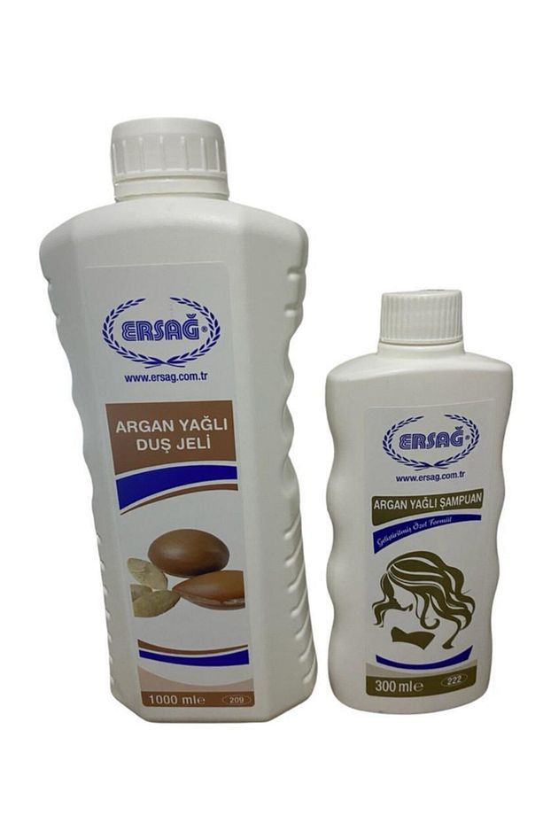 Ersağ Argan Yağlı Duş Jeli 1000 Ml+Argan Yağlı Şampuan 300 ml - 1
