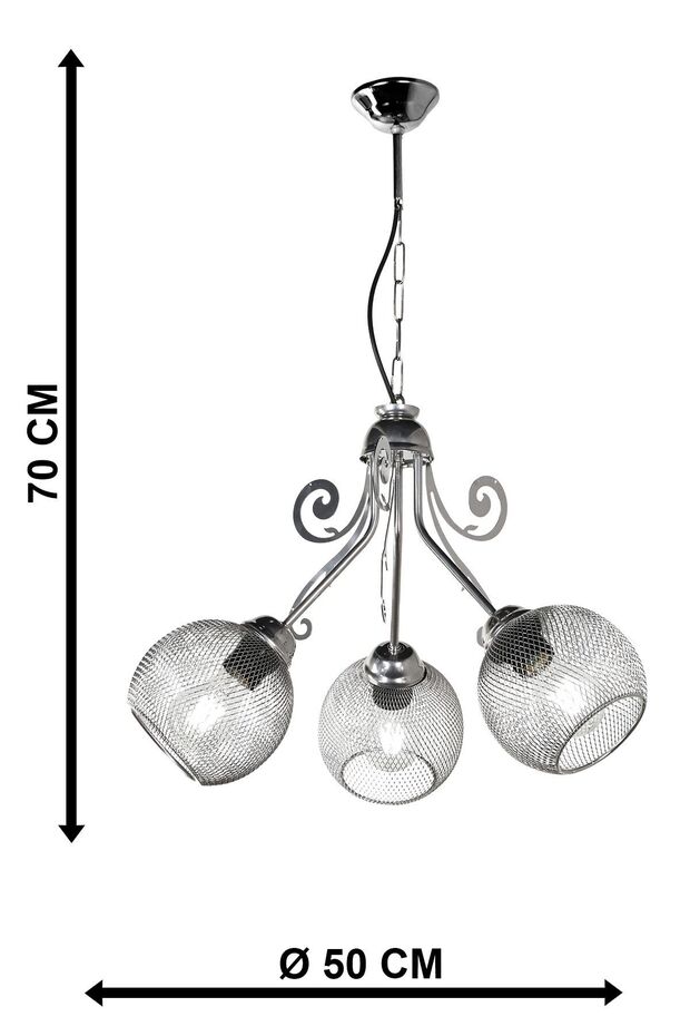 Açelya 3.lü Avize Krom No:02 - 5