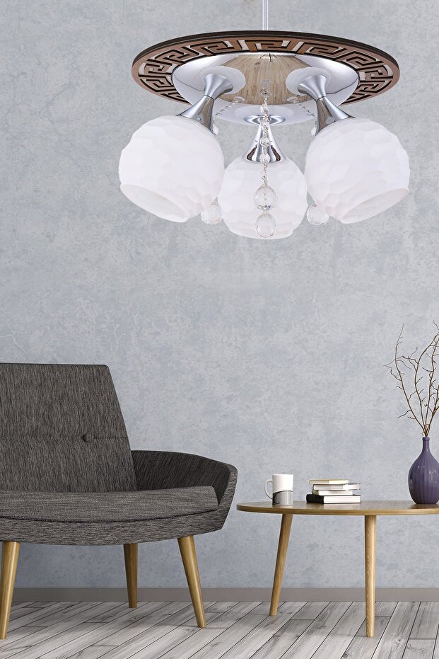 Penta 3'lü Ceviz Avize - 1