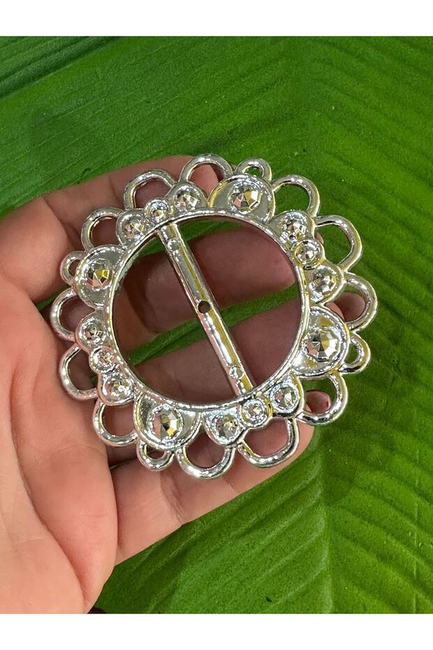 DIAMETER 7 CM PLASTIC SILVER Bag BAG BUCKLE Belt BUCKLE