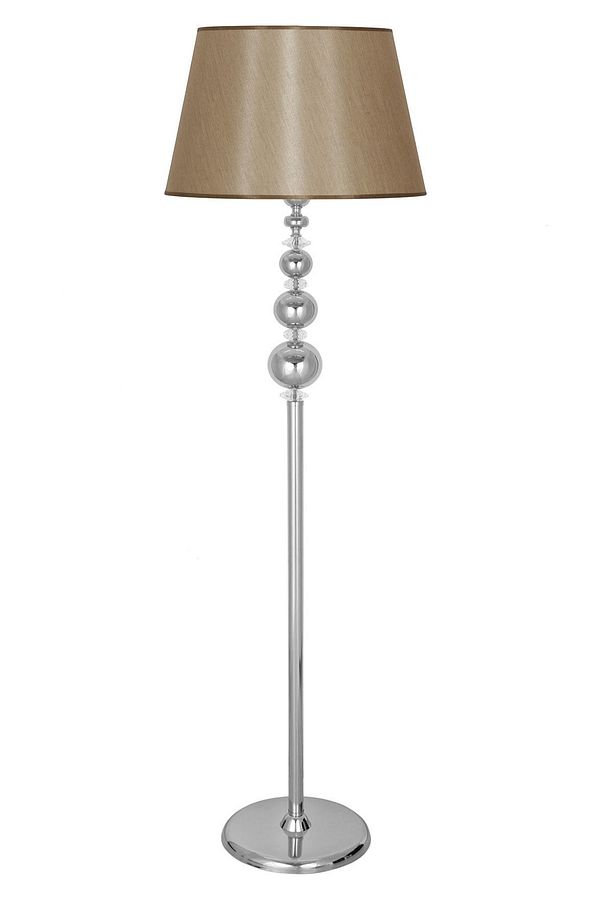 Kristal Taşlı Üçlü Küre Krom Kaplama Metal Lambader - Mataro - 1