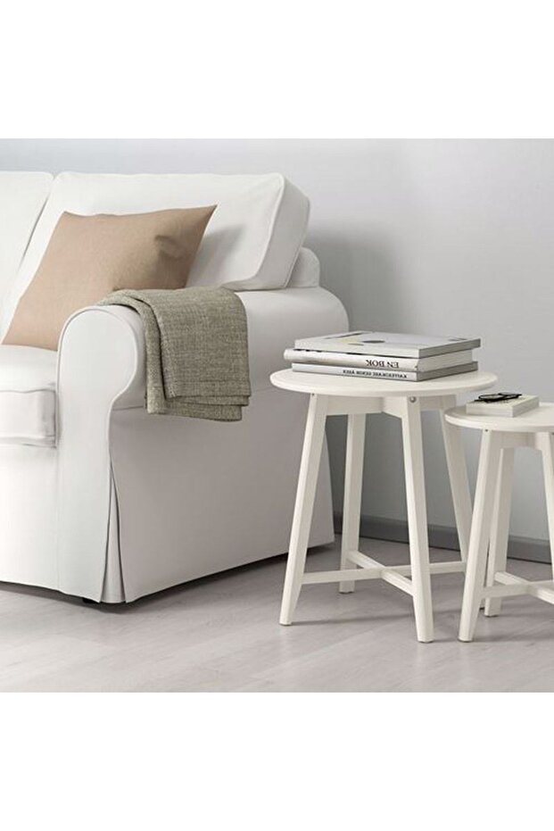 Kragsta Yan Sehpa Seti, Beyaz - 1