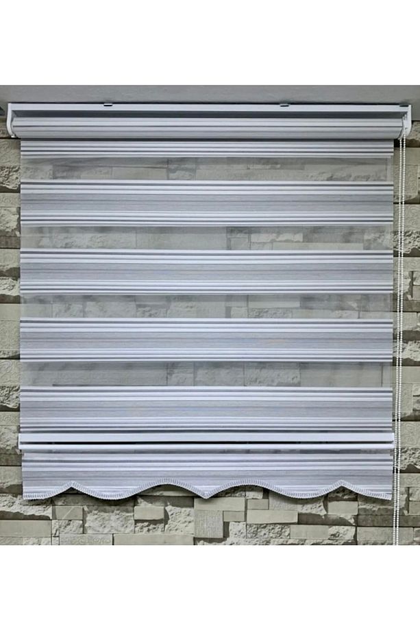 Gümüş Grisi Sim Detaylı Pliseli Zebra Stor Perde - 5