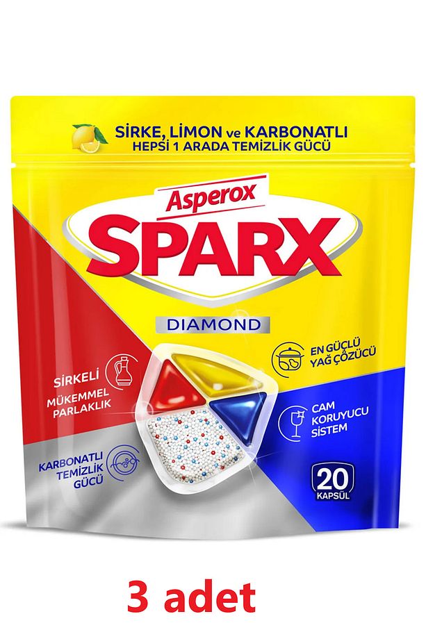 Sparx Diamond Bulaşık Kapsülü 20'li 3 Adet - 1