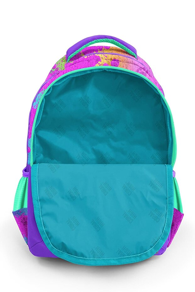 Patterned Three Compartment School Backpack for Kids - 8