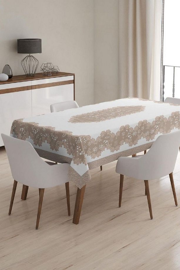 Masa Örtüsü, Dijital Baskılı Tek Masa Örtüsü, Desenli Leke Tutmaz Tek Masa Örtüsü 120x150cm - 1