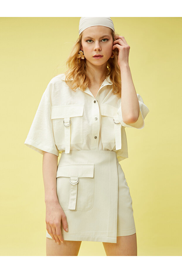 Mini Safari Skirt with Pocket Detail