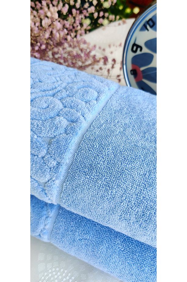 (2'li Banyo Havlu Seti) Çeyizlik Lüx Cotton 70x140cm. İhraç Malı Havlu Seti (%100 pamuk lifi içerir) - 3