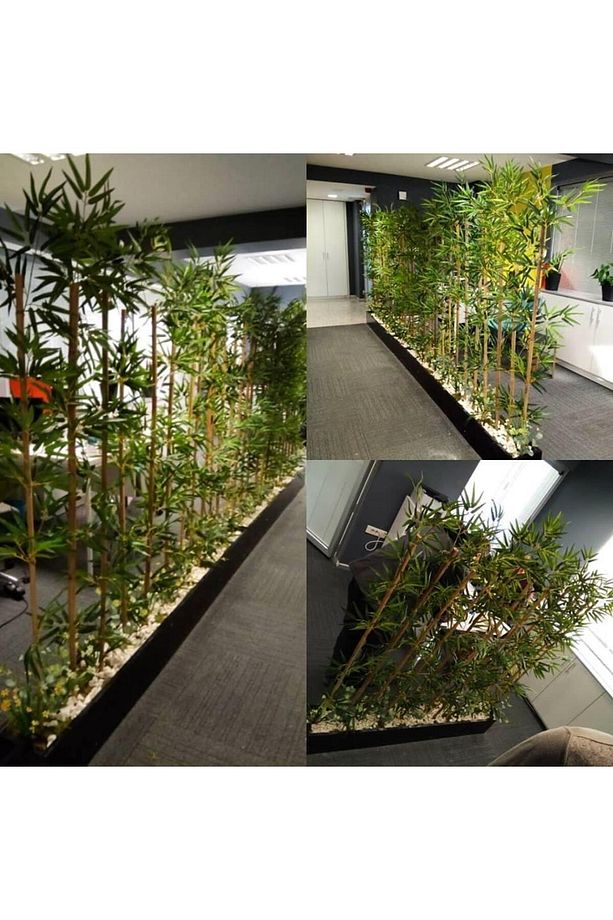 Yapay Bambu Sopası 9 Yapraklı 120cm Yapay Çiçek Bambu Duvarı - 2