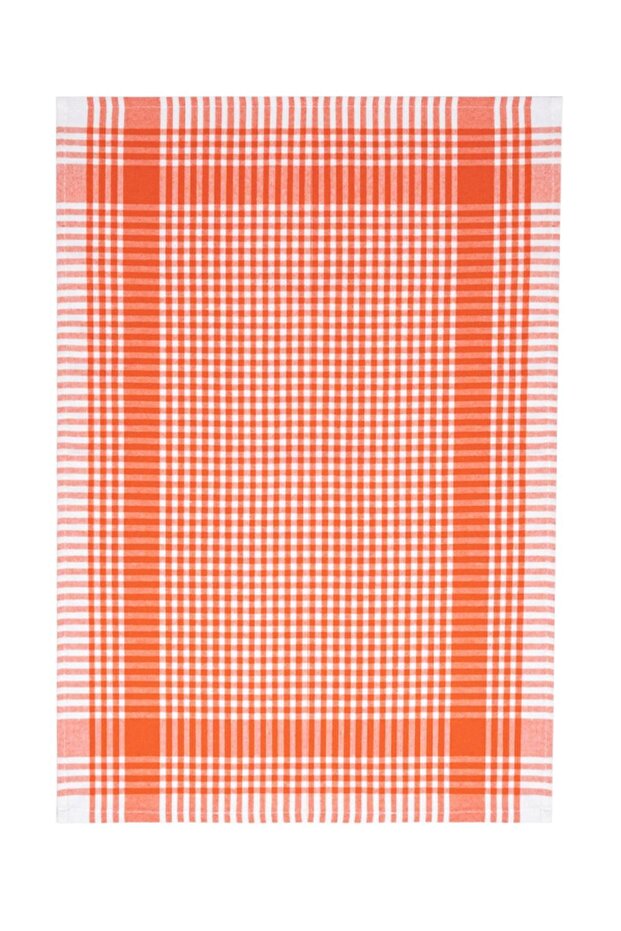 Pöti Checkered Orange Tea Towel, Nutrition Cover, Serving Napkin, Kitchen Towel 45X70Cm