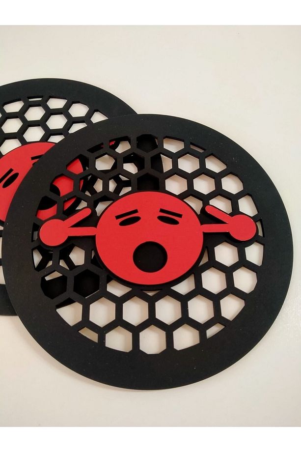 Mdf Kırmızı Oto Midrange Kapağı 1 Çift (2 ADET 20 CM) - 2