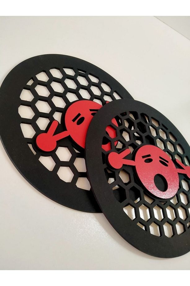 Mdf Kırmızı Oto Midrange Kapağı 1 Çift (2 ADET 20 CM) - 4
