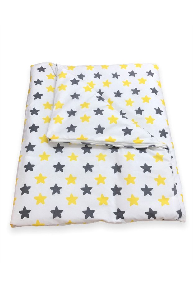 Cotton Baby Kids Quilt 100X150 cm Sizes Yellow Gray Starry