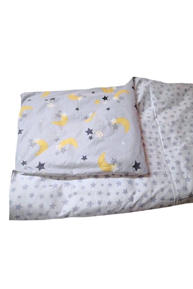 Single Duvet Cover (Quilt Cover) Gray Crescent and Star 100