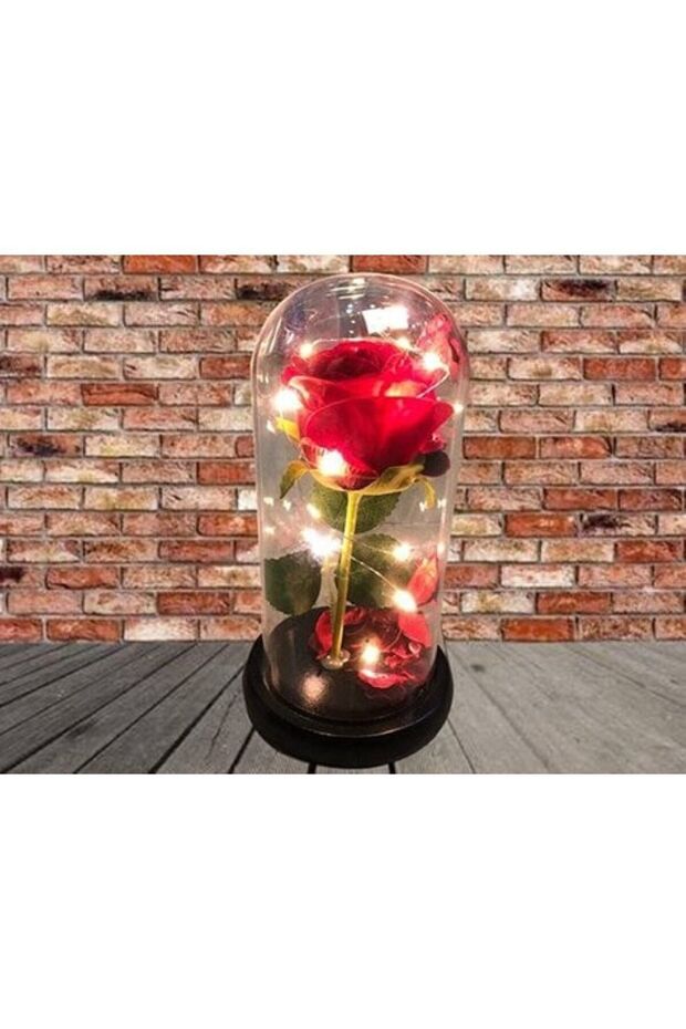 Led Light Red Rose in a Jar Gift Artificial Flower 3 Functions for Special Occasions - 3