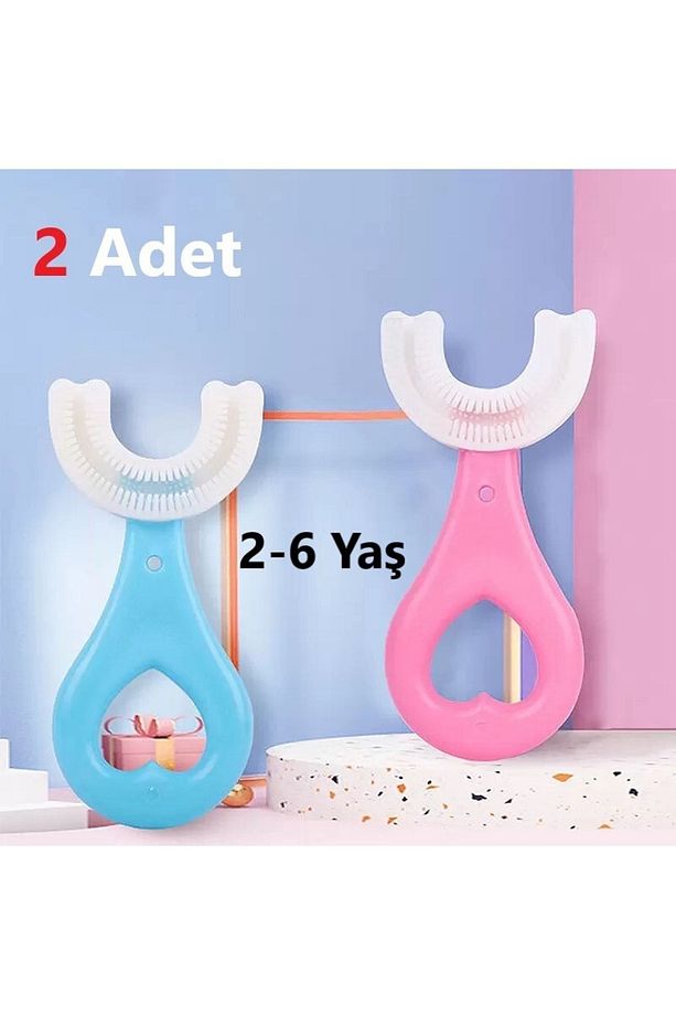 U Şekli Bebek Diş Fırçası 2 Adet Yeni Nesil Fırça 2-6 Yaş - 2