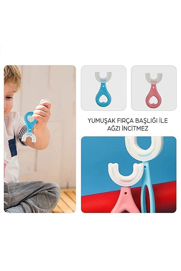 U Şekli Bebek Diş Fırçası 2 Adet Yeni Nesil Fırça 2-6 Yaş - 5