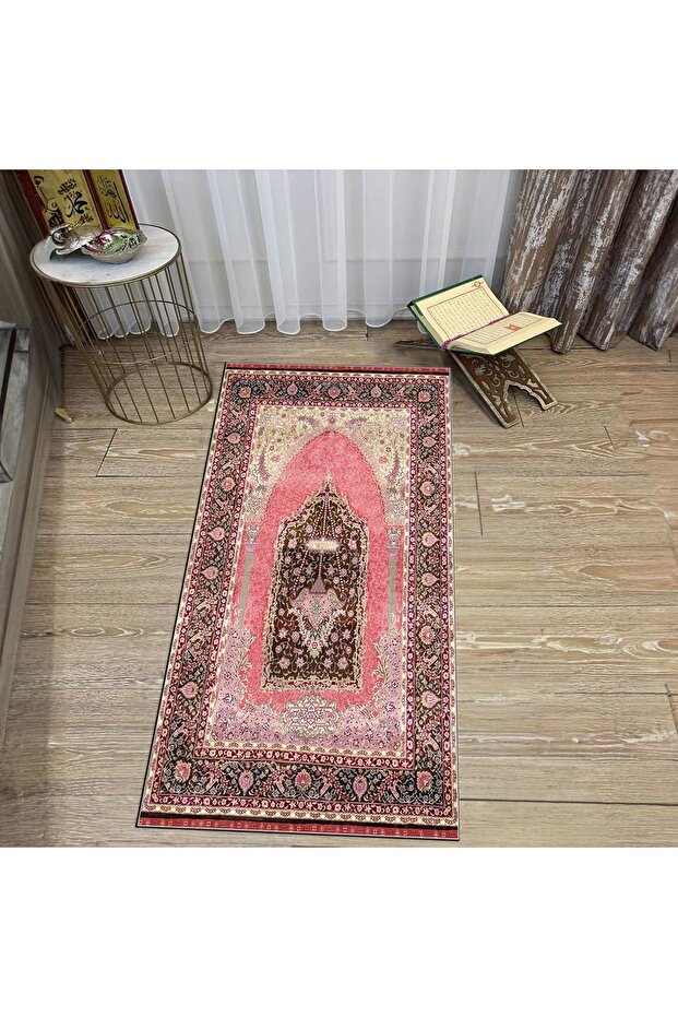 سجادة صلاة مطبوعة رقمية قابلة للغسل، V-SECCADE-33-RED