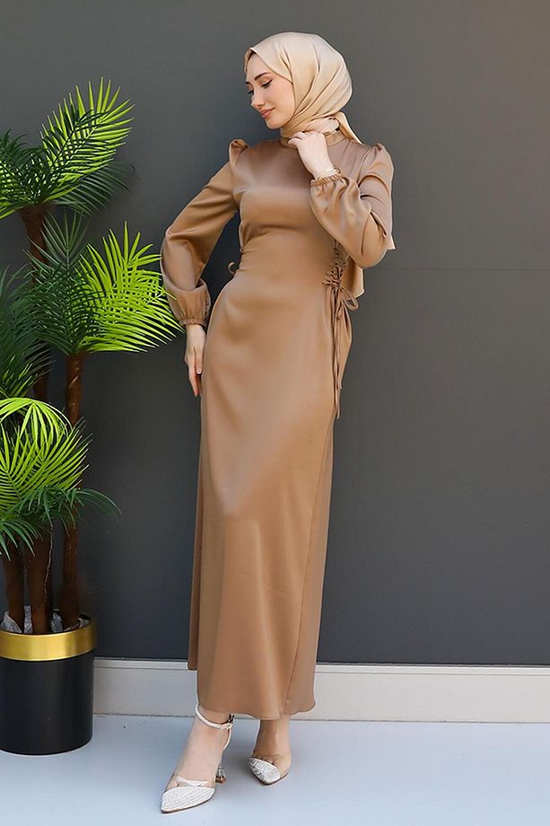 Sahra Tesettür Elbise Sütlükahve - 5