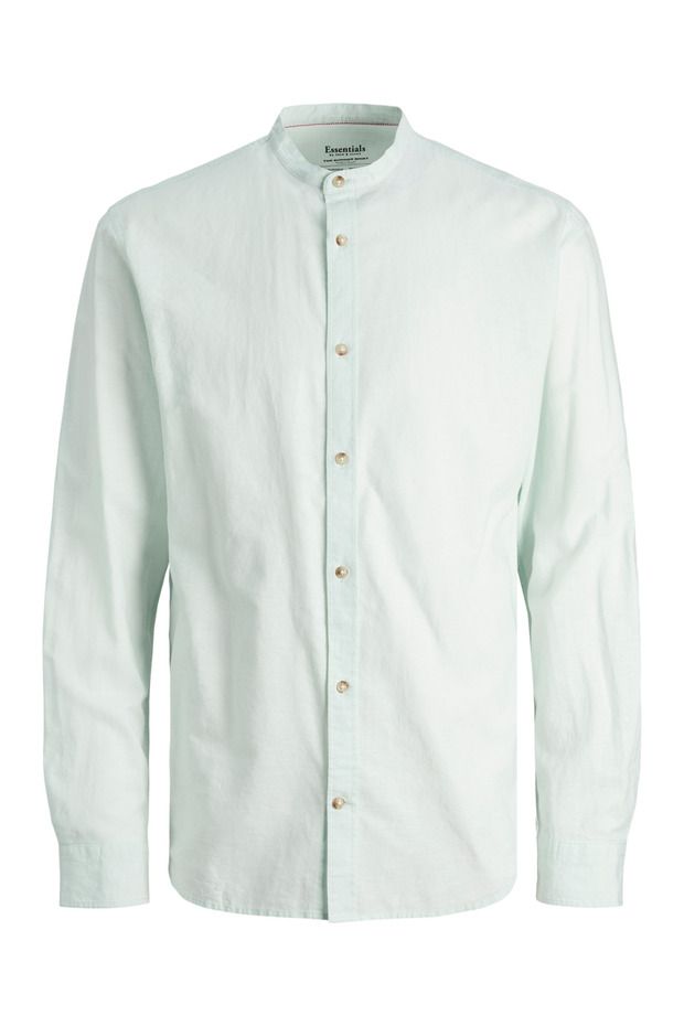 Linen blend judge collar sea green men's shirt jjesummer band linen blend 12248385